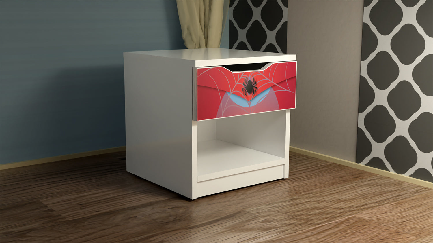 TPSPCOM Comodino "Super eroi" deluxe in legno  40 x 38 x 42