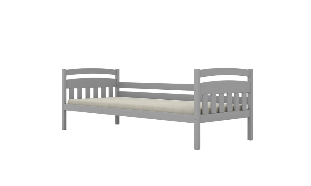 Bed Tosia gray with safety rail with an extra bed and ma¸ymi szufladami with a foam mattress 160x80