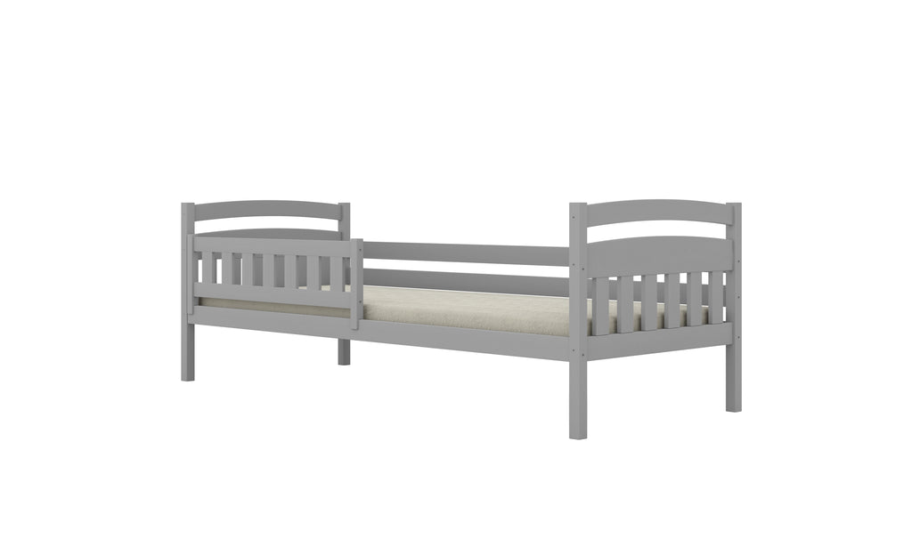 Bed Tosia gray with safety rail with an extra bed and ma¸ymi szufladami with a latex mattress 200x80