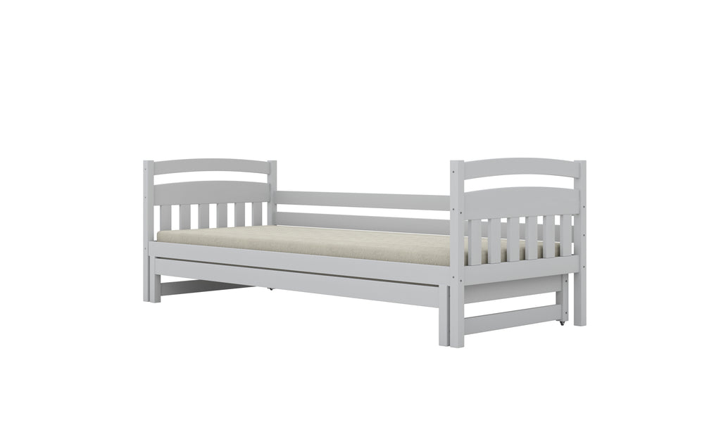 Bed Tosia white with safety rail with drawers with a foam mattress 200x90