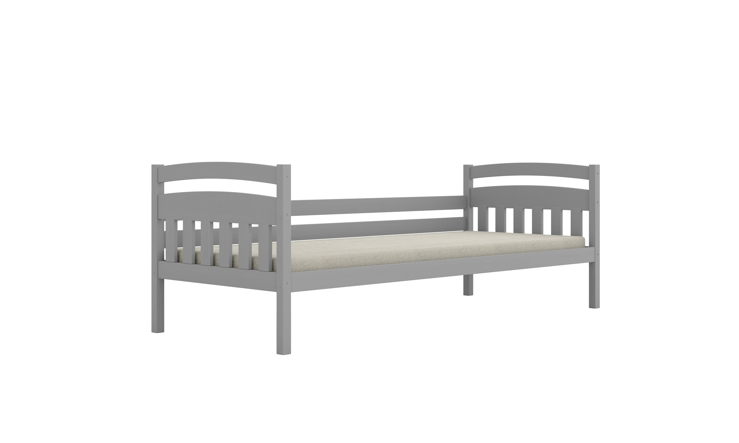 Bed Tosia gray with safety rail with an extra bed and ma¸ymi szufladami with a latex mattress 160x80