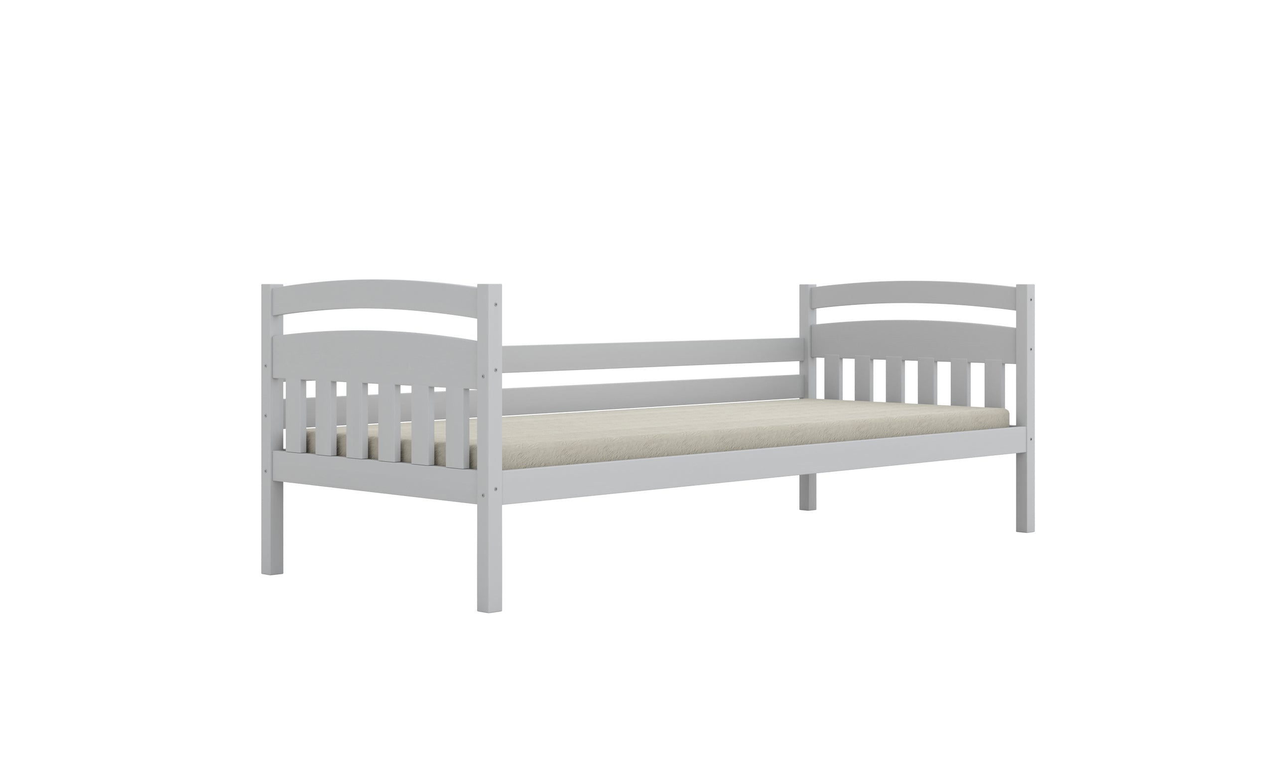 Bed Tosia white with safety rail with drawers with a latex mattress 200x90