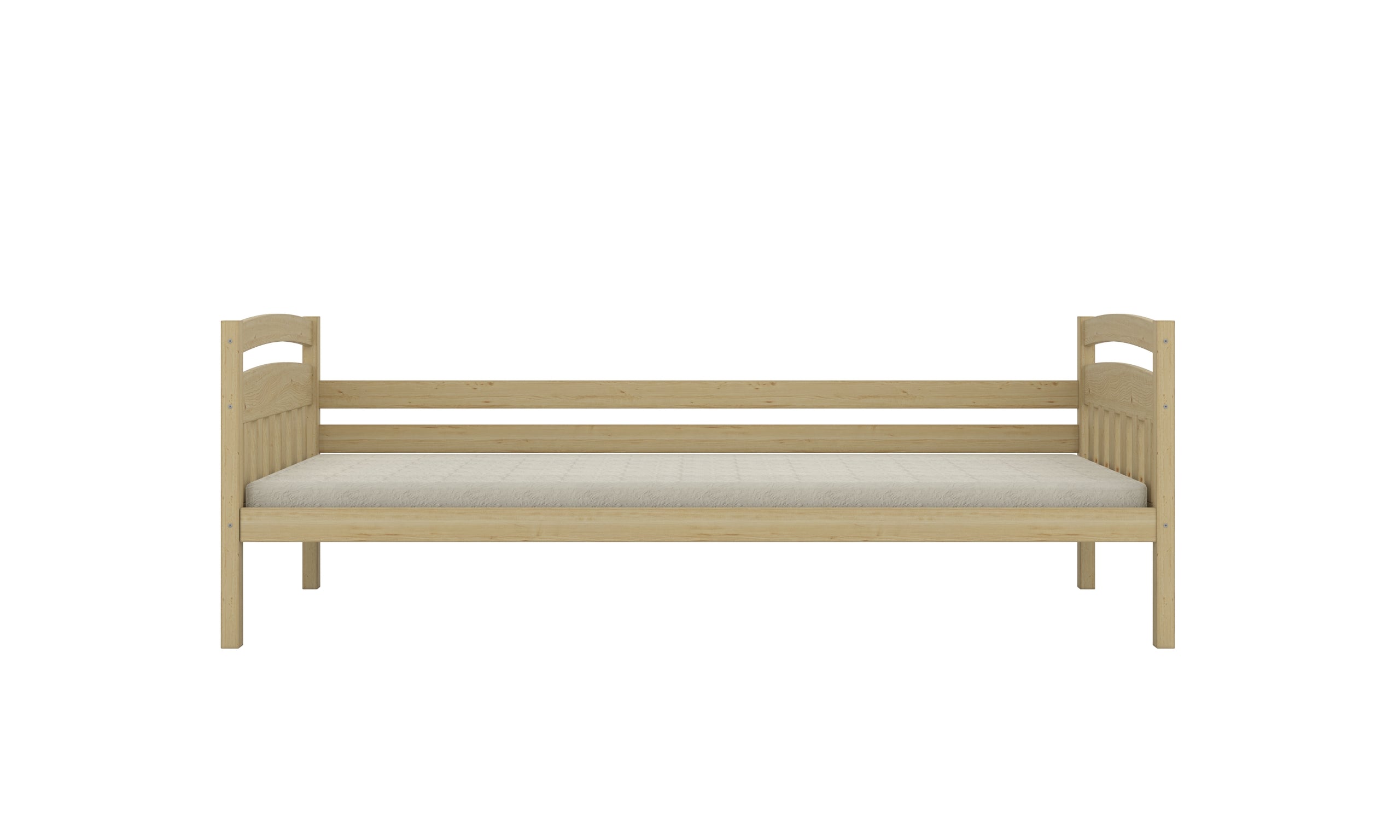 Bed Tosia natural painted with safety rail with drawers with a latex mattress 200x80