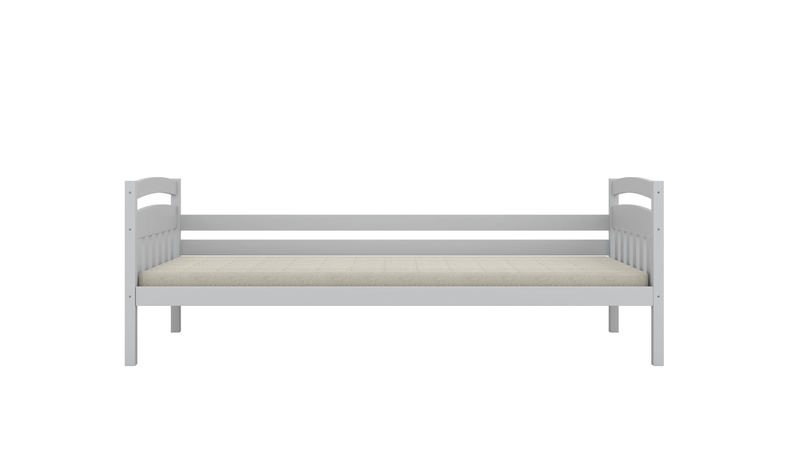 Bed Tosia white with safety rail with drawers with a latex mattress 200x90