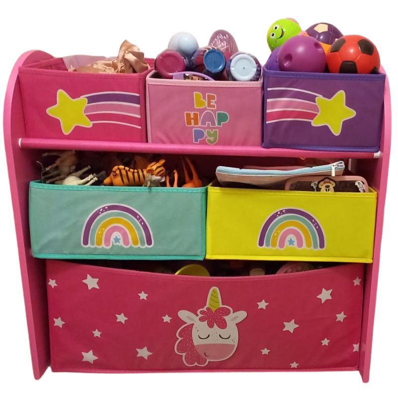 Unicorno Toybox portagiochi in legno verticale