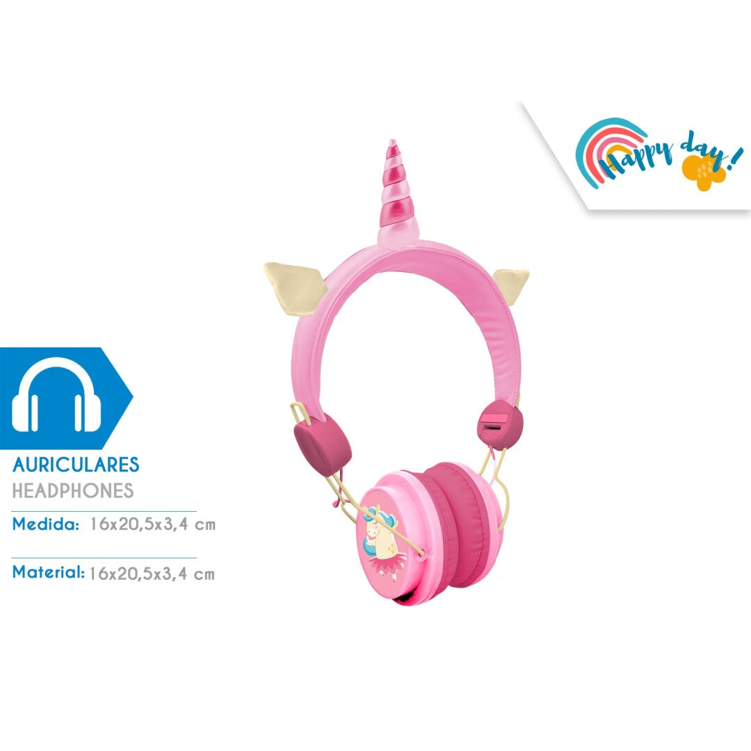 UNI11339 Cuffie unicorno per musica 16x21x3,4 cm