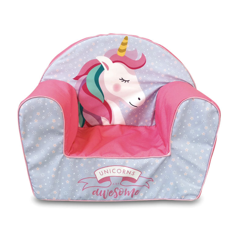 ##UNI50779 POLTRONA UNICORNO BAMBINA SFODERABILE CON SCHIENALE IN SCHIUMA RIGIDA