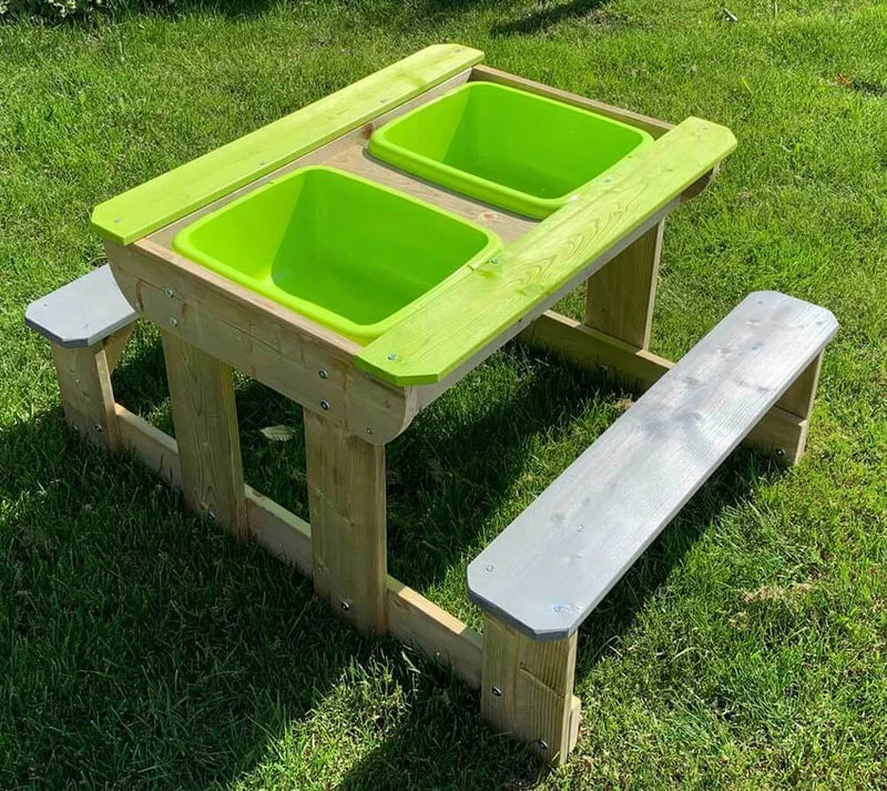 Tavolo Picnic Deluxe T2 3 in 1 con Sabbiera, Acqua e Panche - Tavolo da Gioco per Bambini