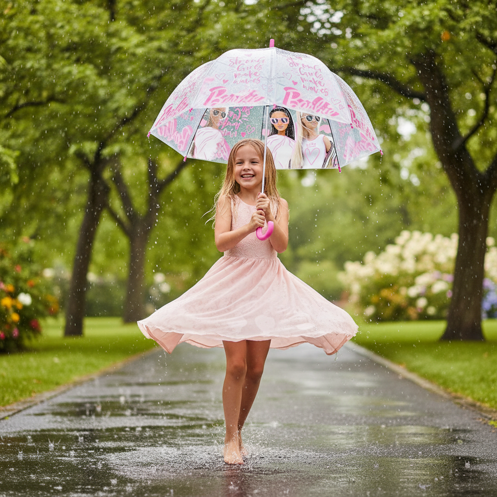 Bambina balla con ombrello Barbie