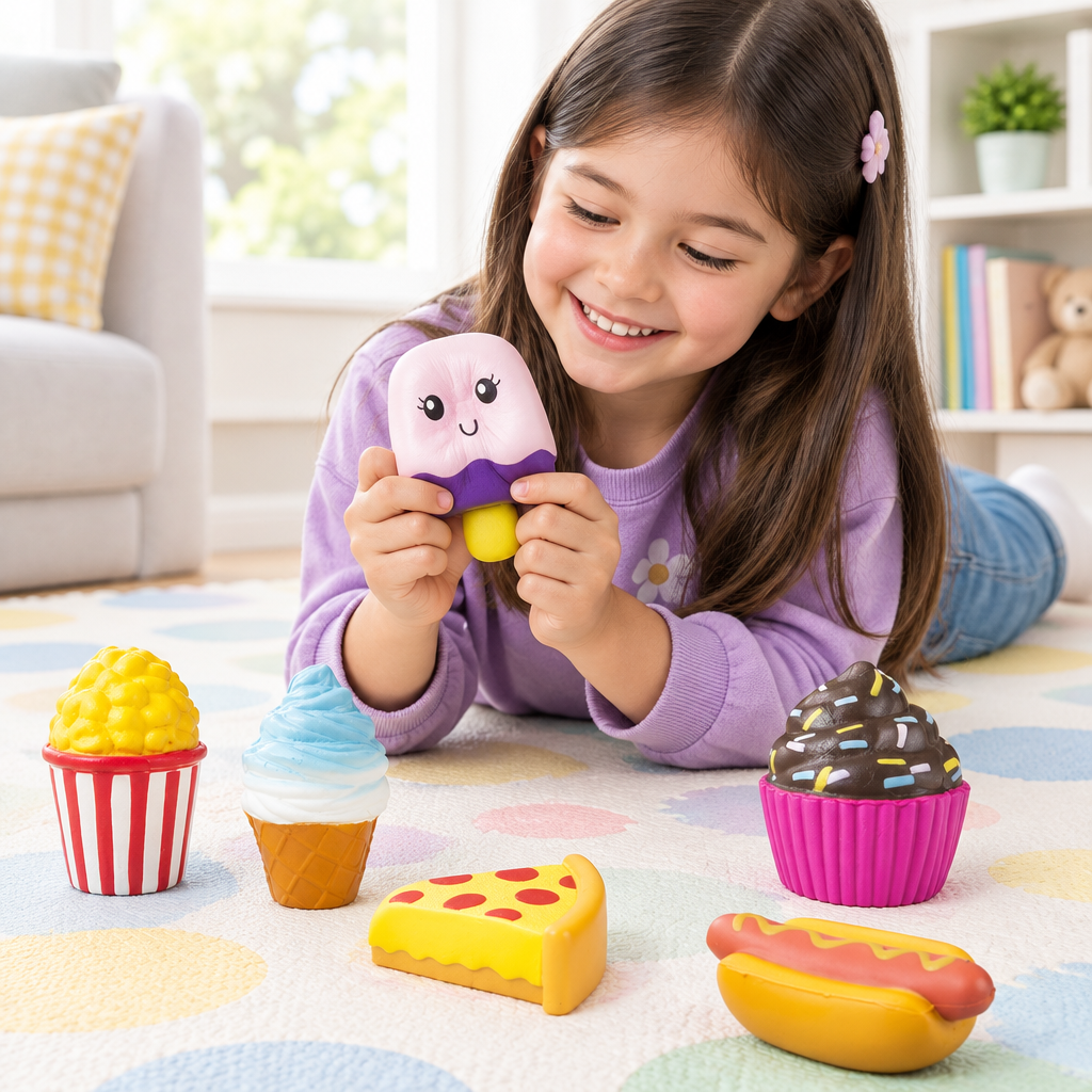 Bambina che gioca con il ghiacciolo