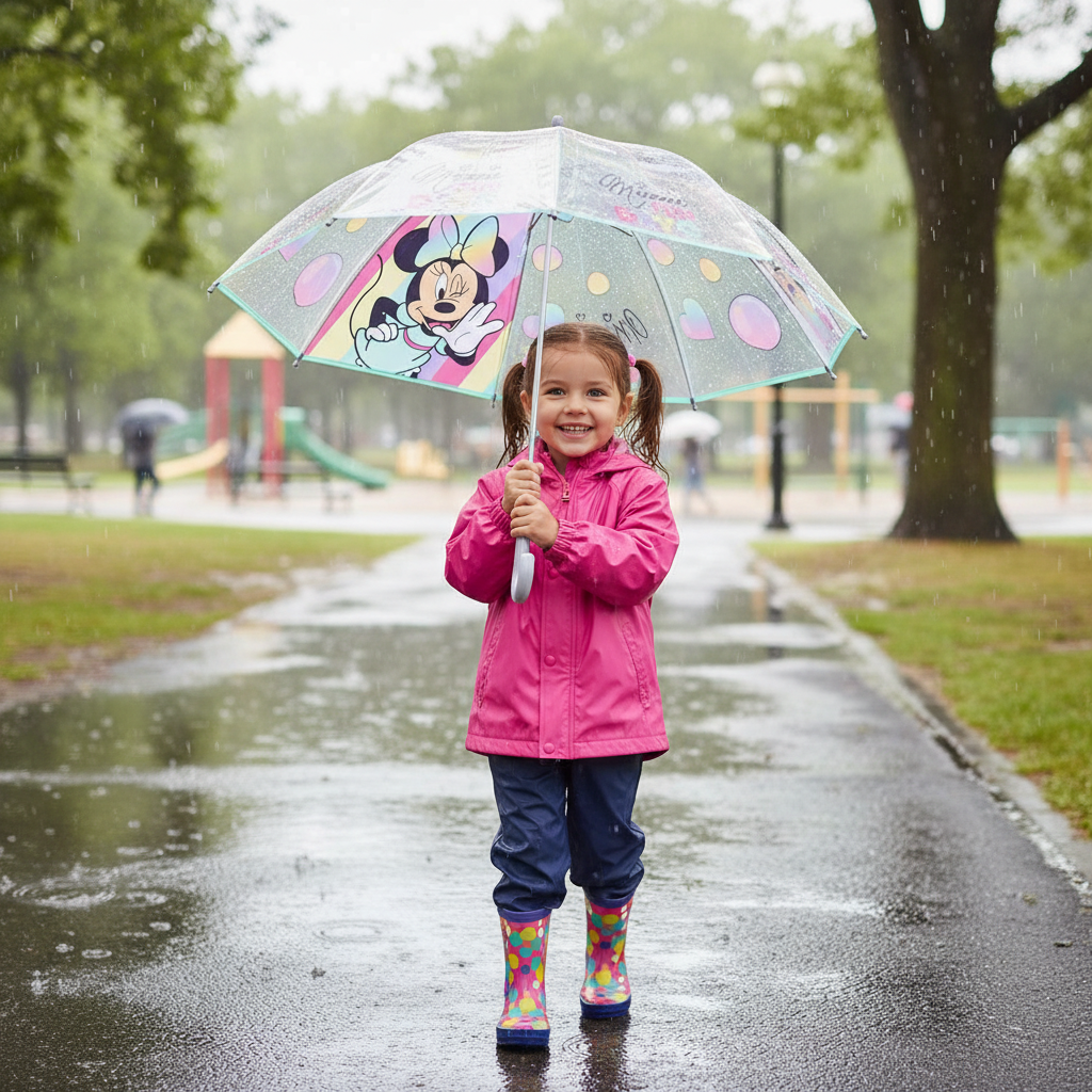 Bambina con ombrello Minnie