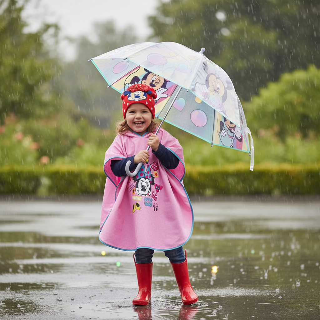 Bambina con Set Pioggia Minnie Mouse