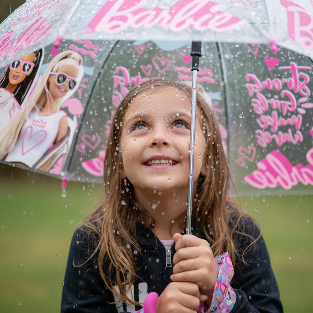 Bambina guarda la pioggia