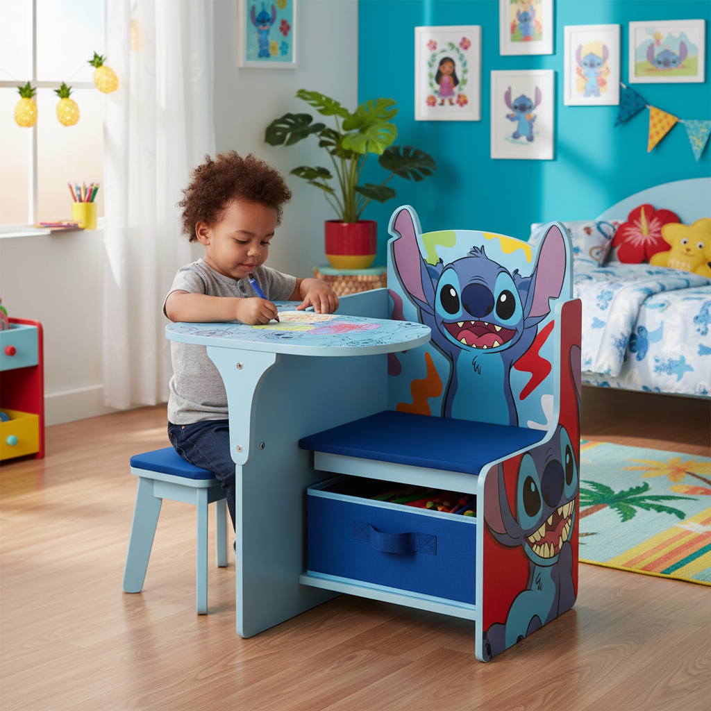 Bambino che disegna su sedia Lilo & Stitch