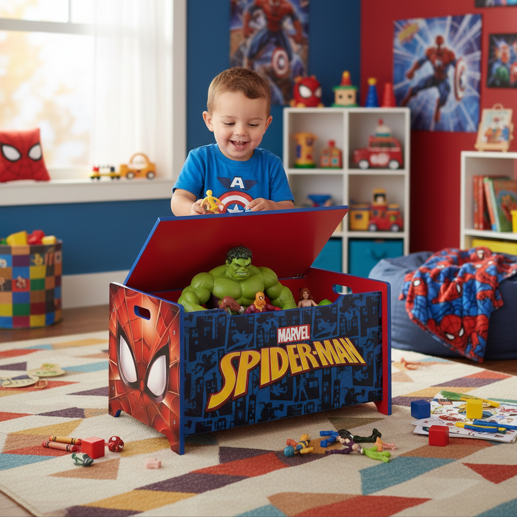 Bambino che ripone giocattoli