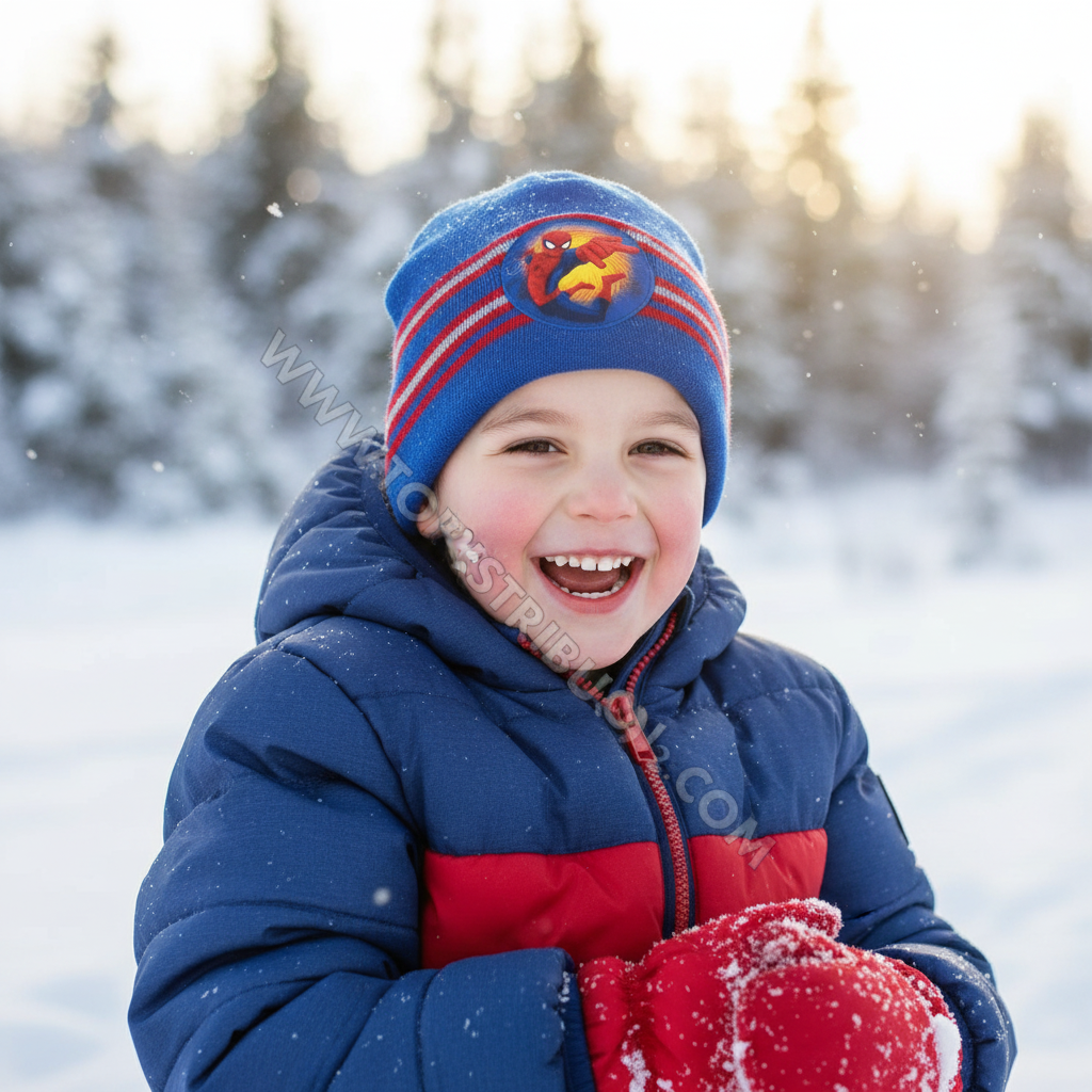 Bambino con berretto Spiderman