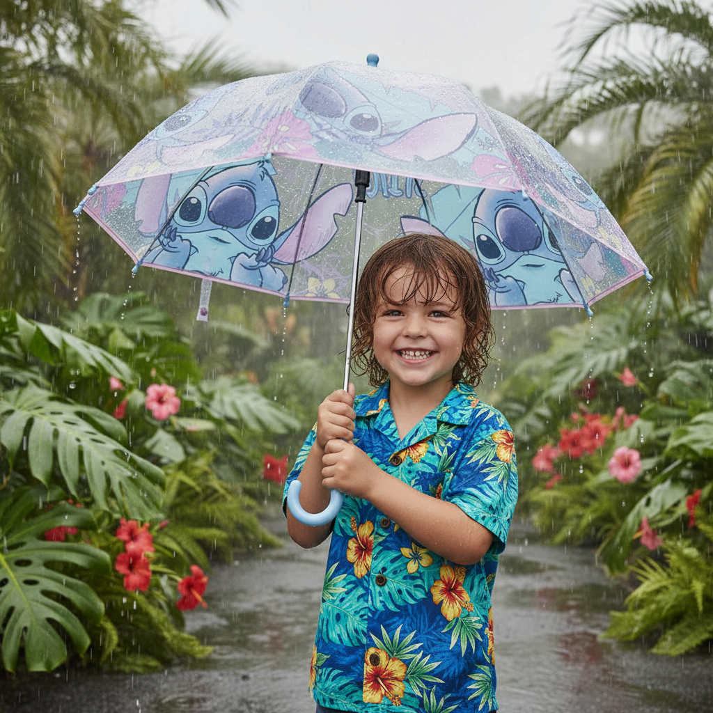 Bambino con camicia hawaiana