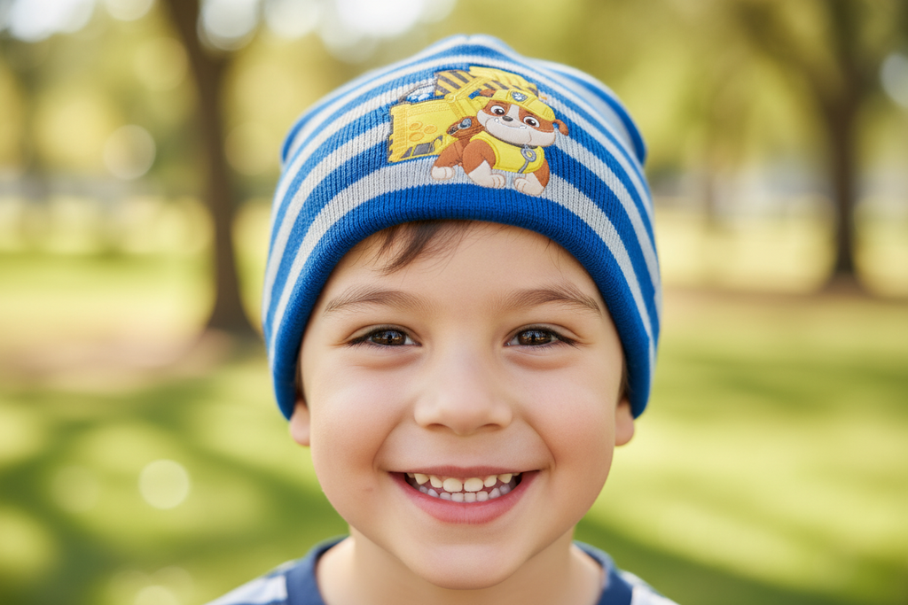 Bambino con cappello Paw Patrol - primo piano