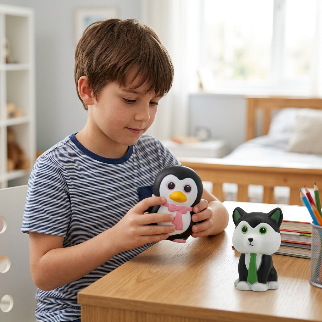 Bambino con il pinguino