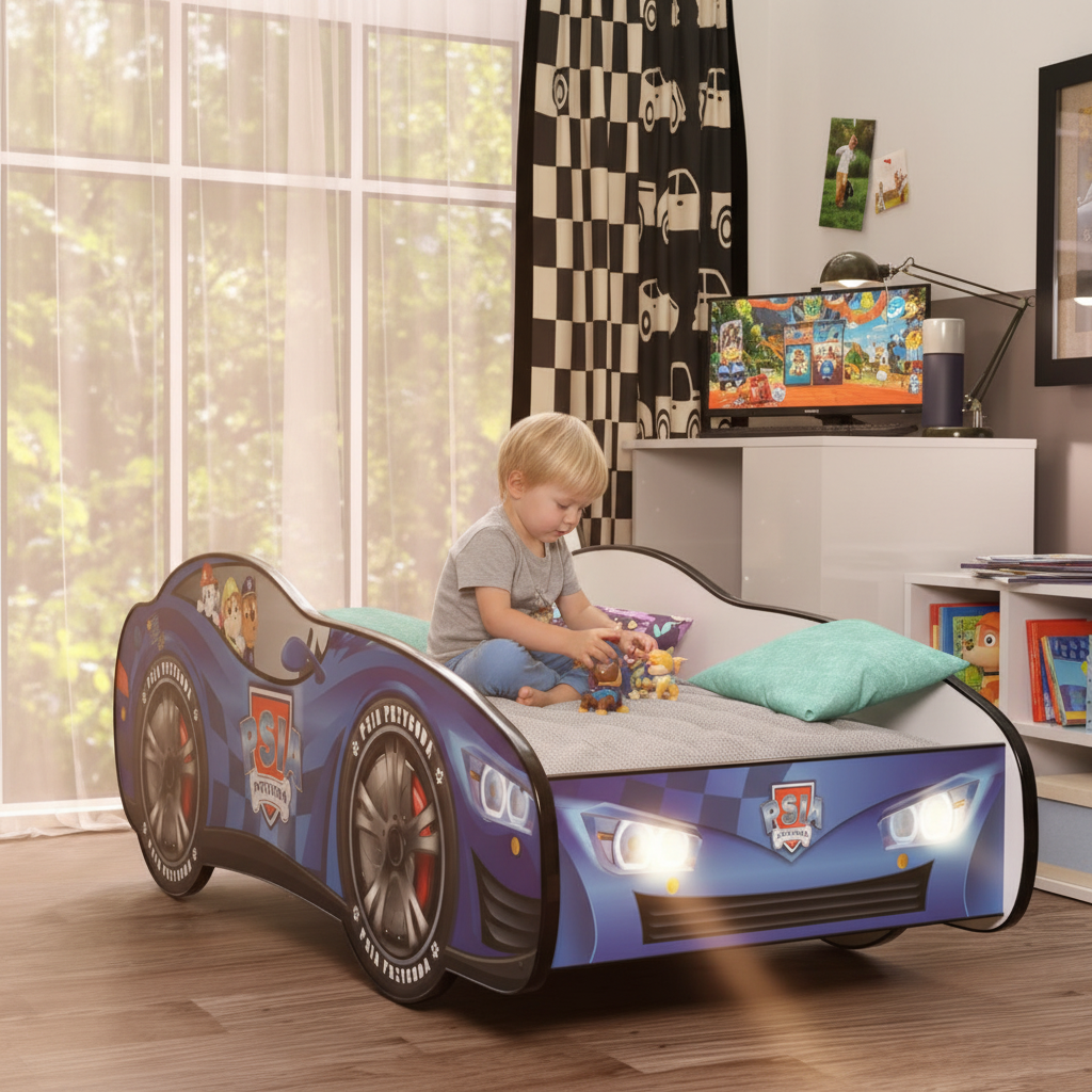 Bambino gioca con action figures