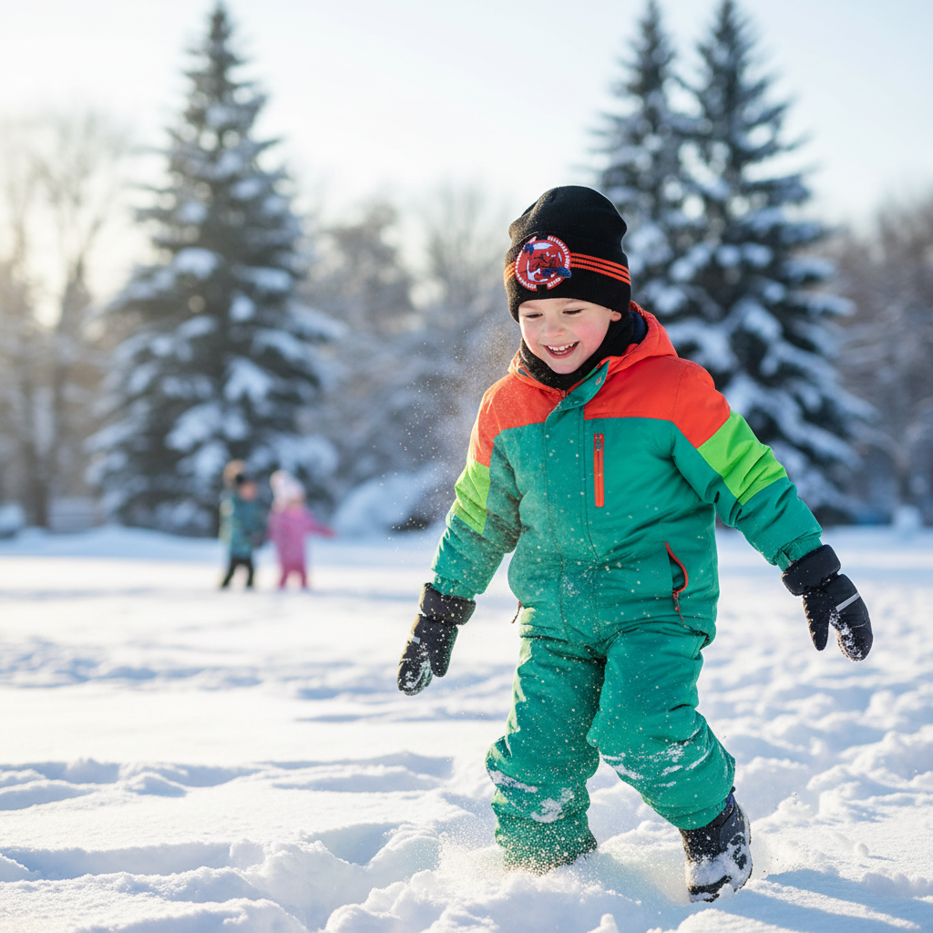 Bambino gioca con berretto Spiderman