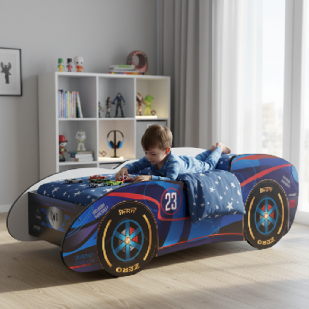 Bambino gioca con macchinine