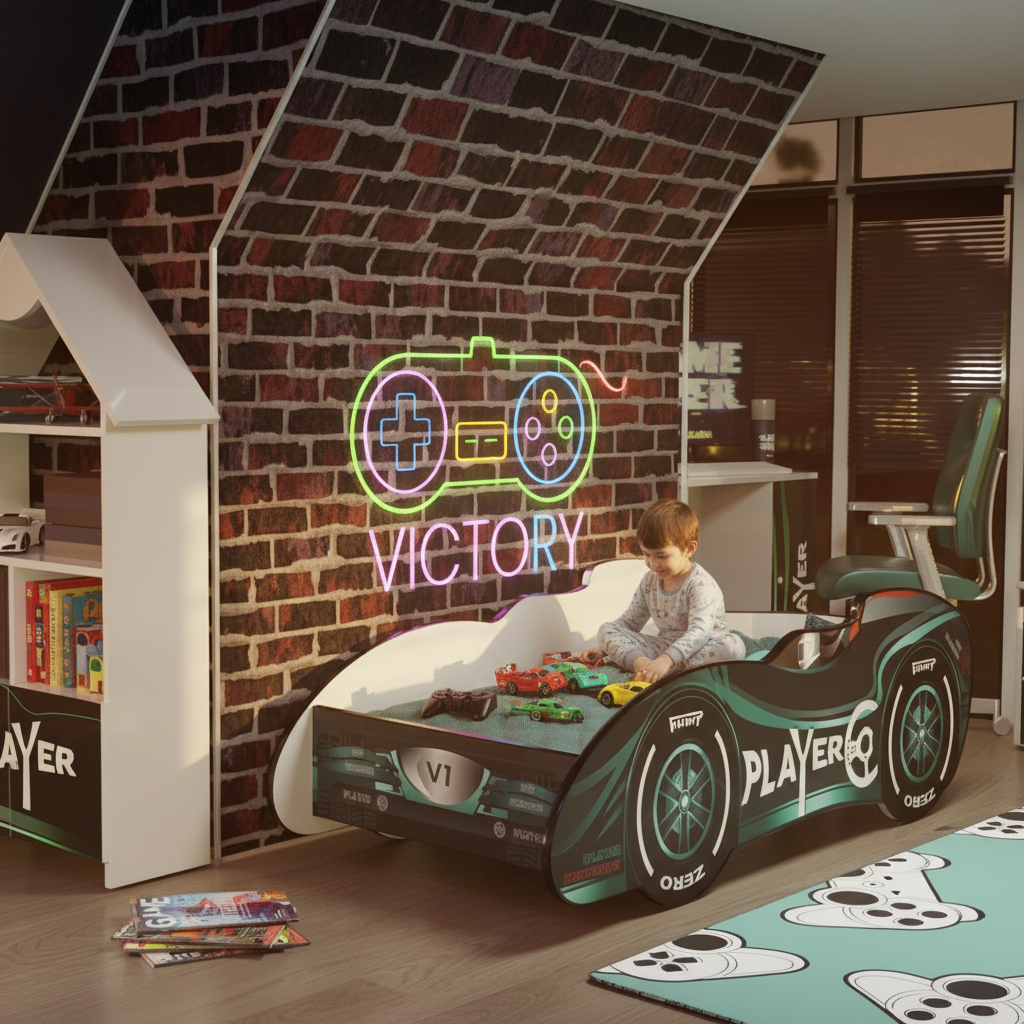 Bambino gioca con macchinine