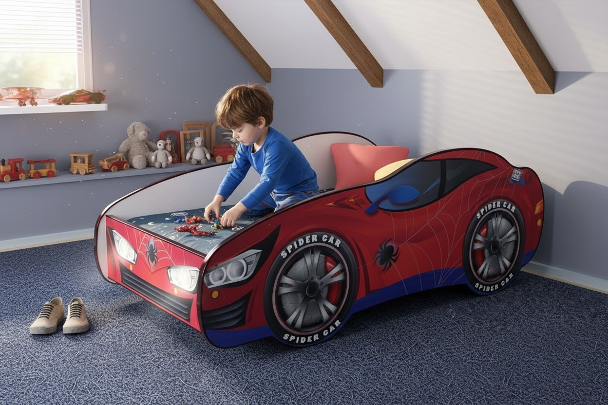 Bambino in cameretta cottage vintage