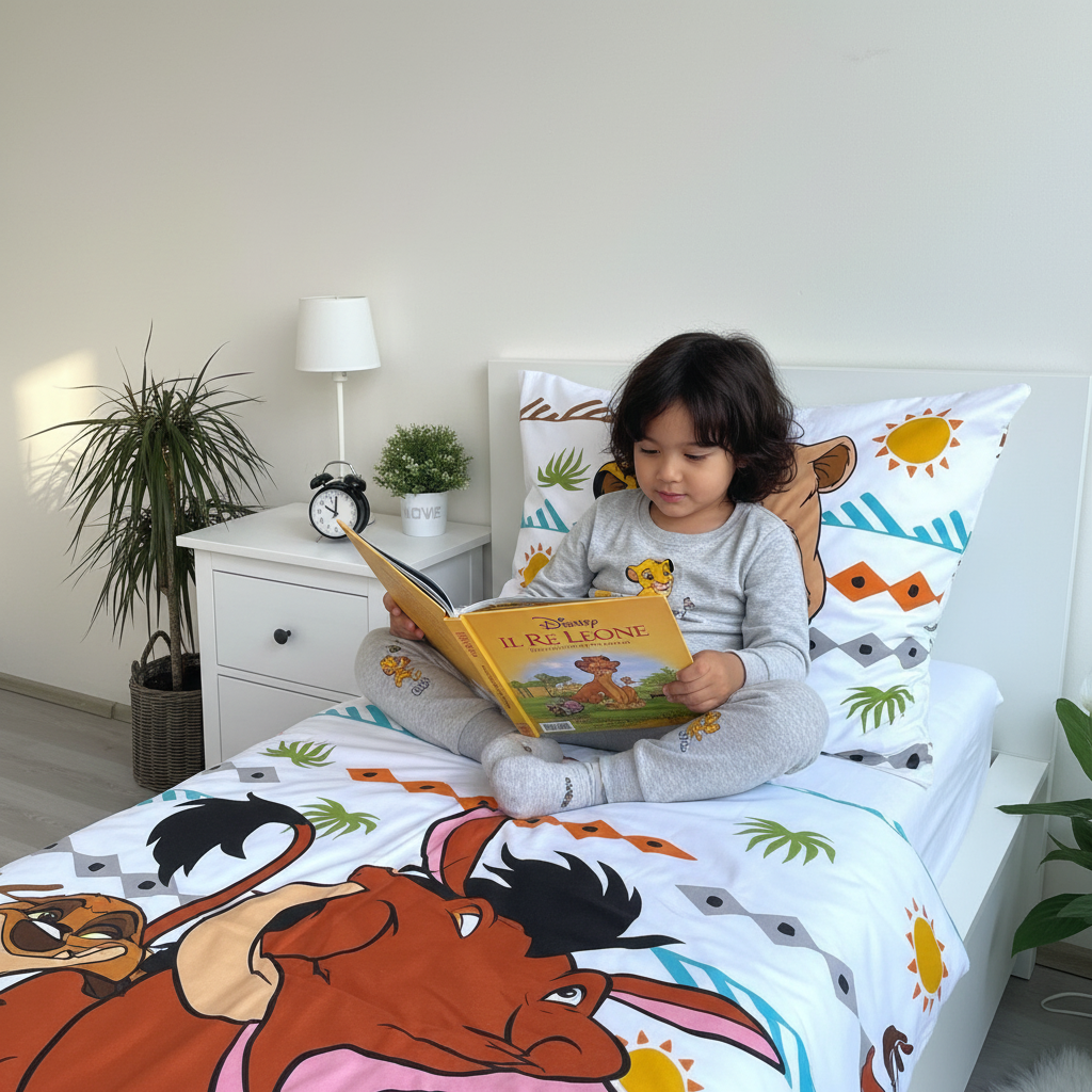 Bambino legge libro Disney