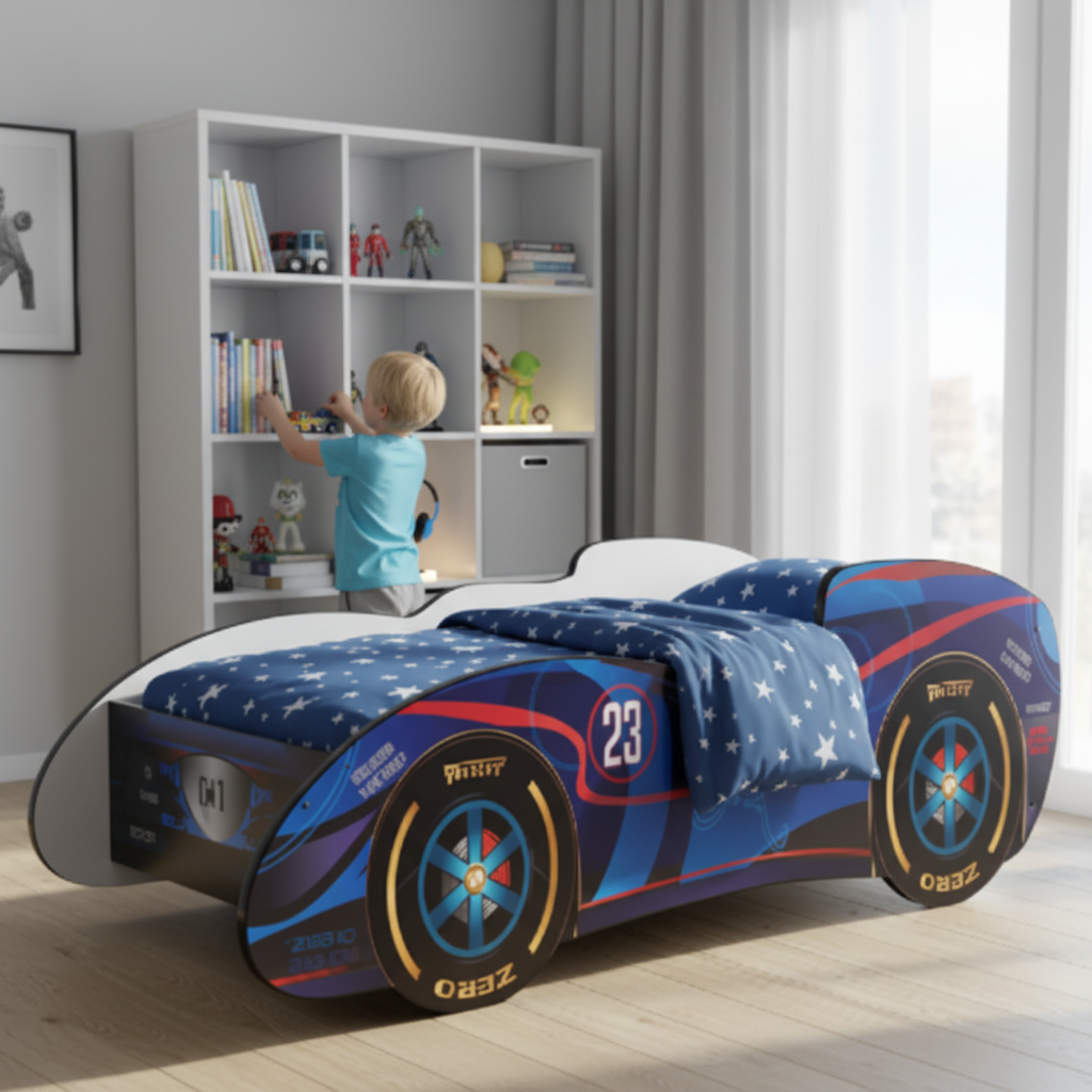 Bambino organizza giocattoli