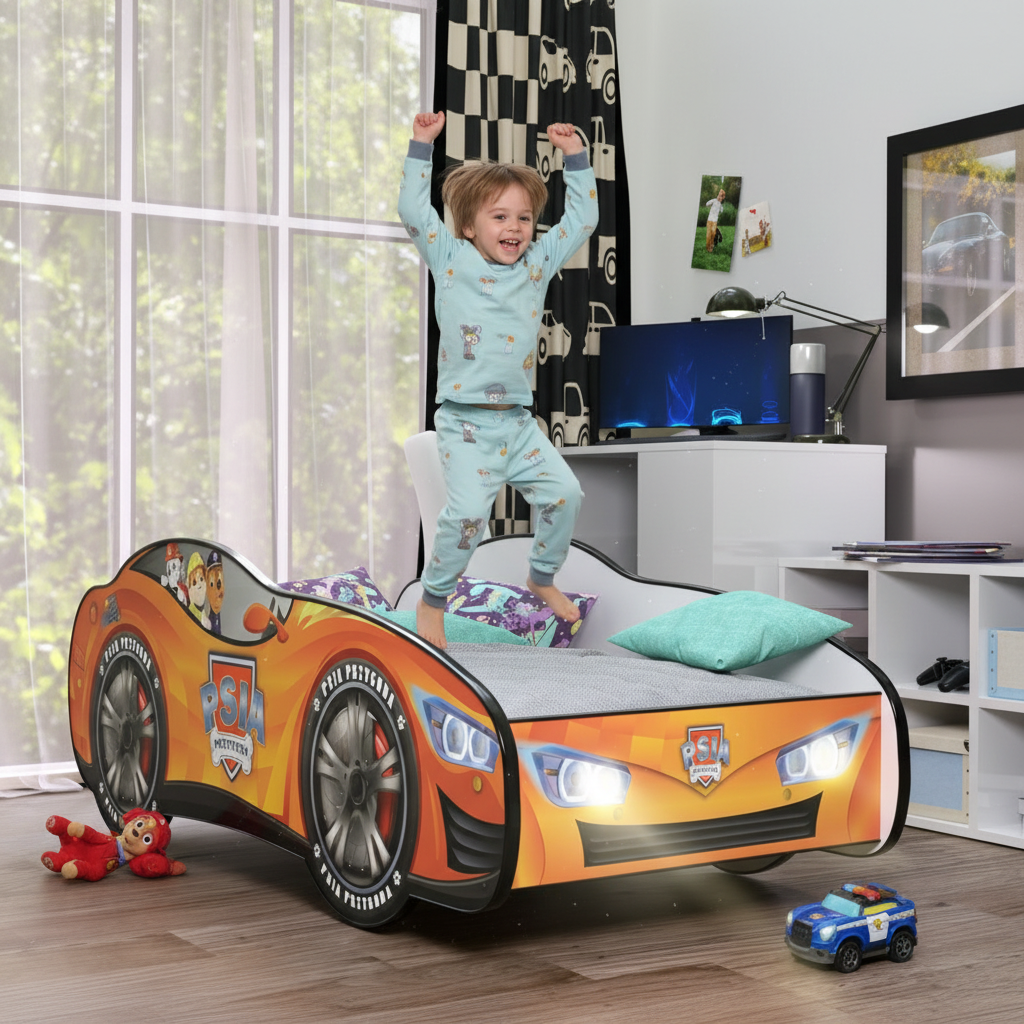 Bambino salta sul letto