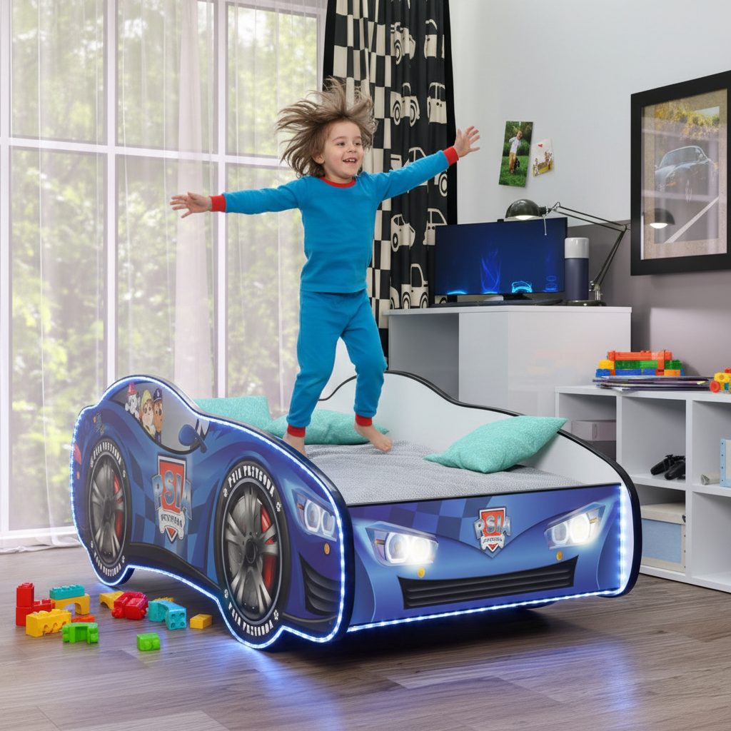 Bambino salta sul letto