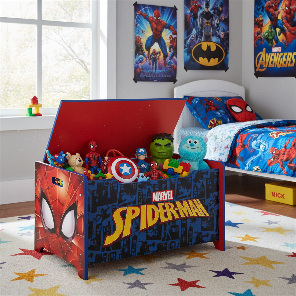 Baule Spiderman in cameretta luminosa