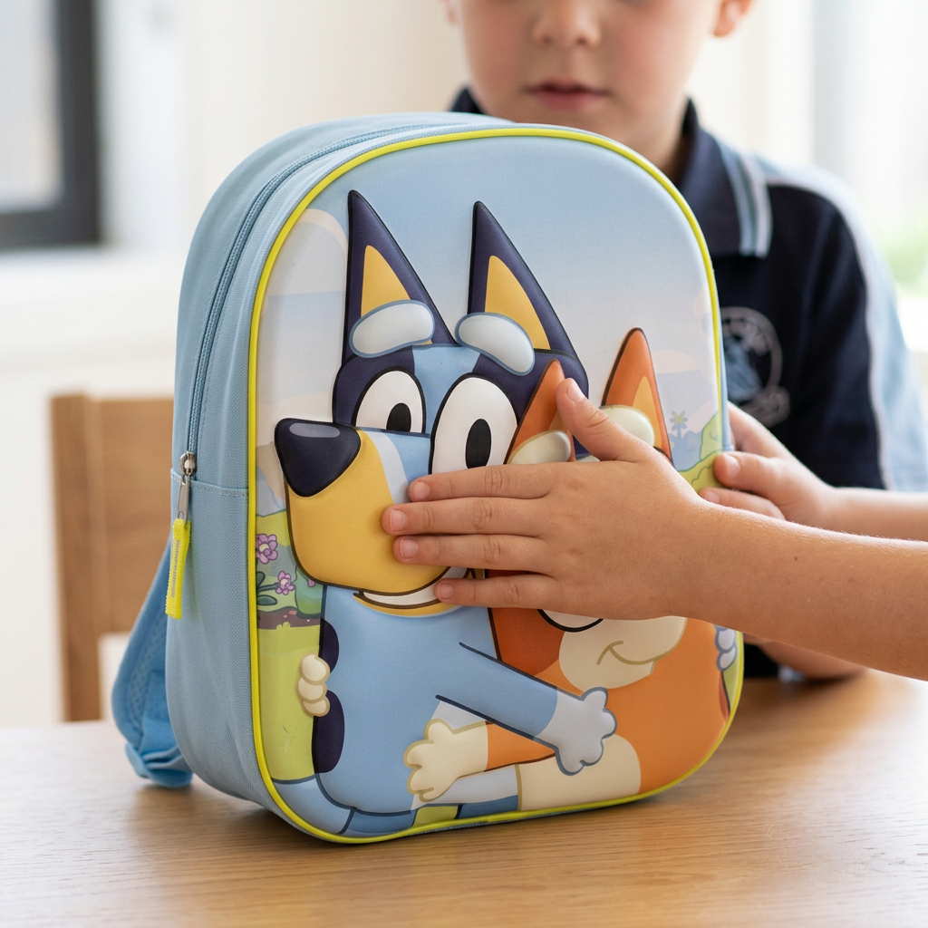 Bluey, dettaglio 3D con bambino