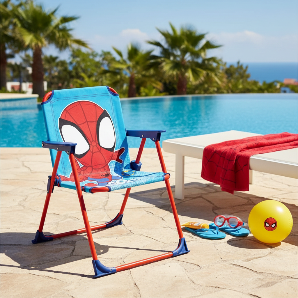 Bordo piscina con sedia pieghevole