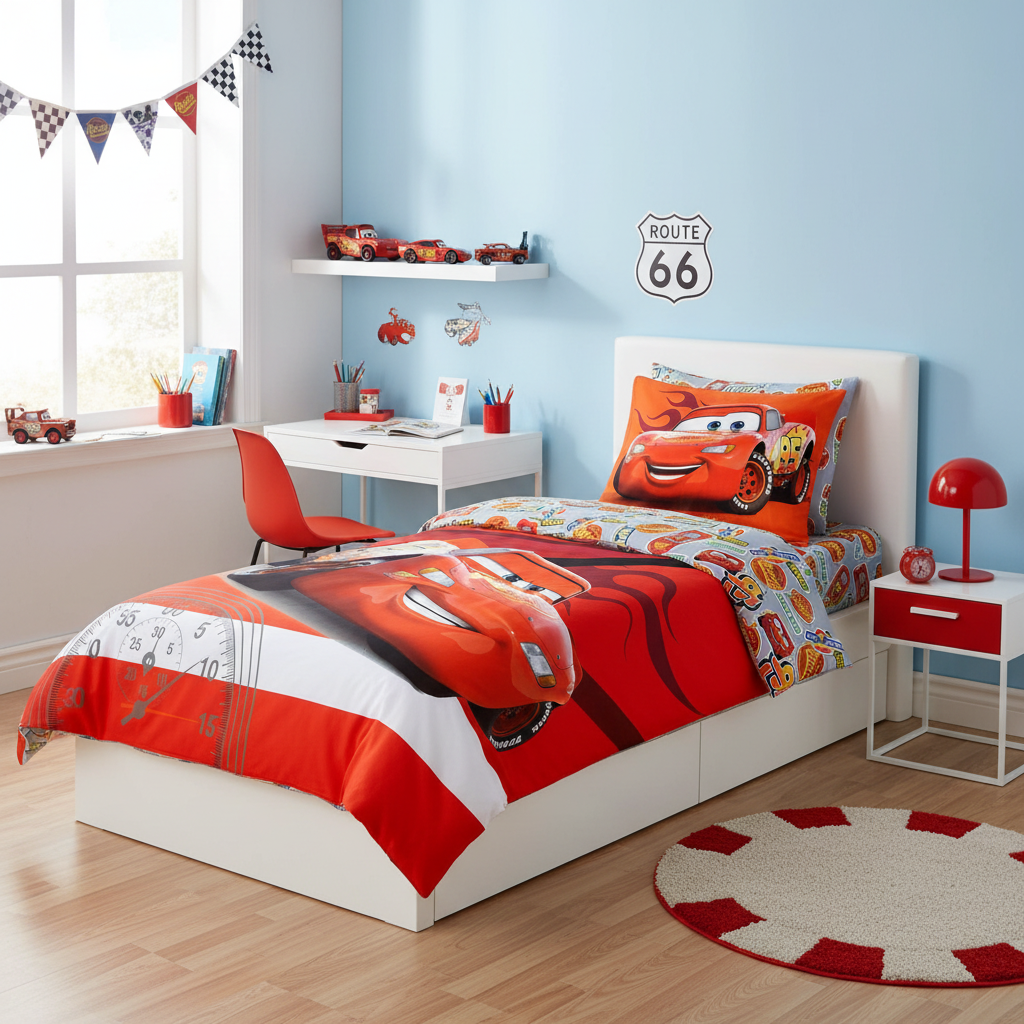 Cameretta moderna con set letto Cars