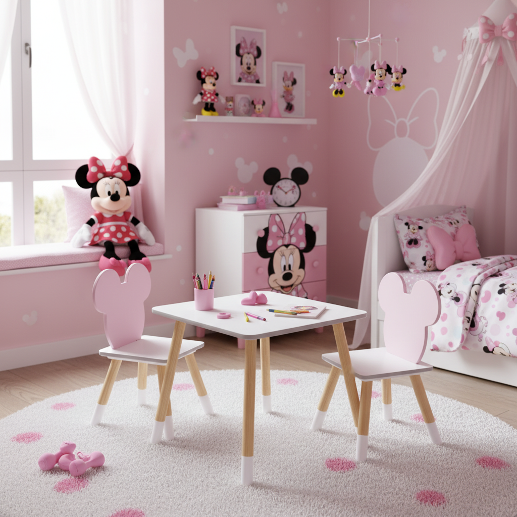 Cameretta stile Minnie con set tavolo completo