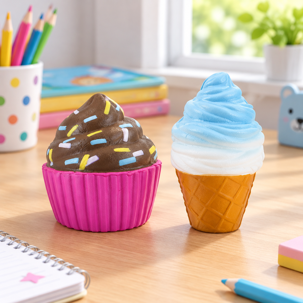 Cupcake e gelato sulla scrivania