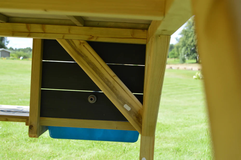 Casetta da Gioco in Legno M29R con Scivolo, Altalene e Cucina - Parco Giochi Bambini 3-10 Anni