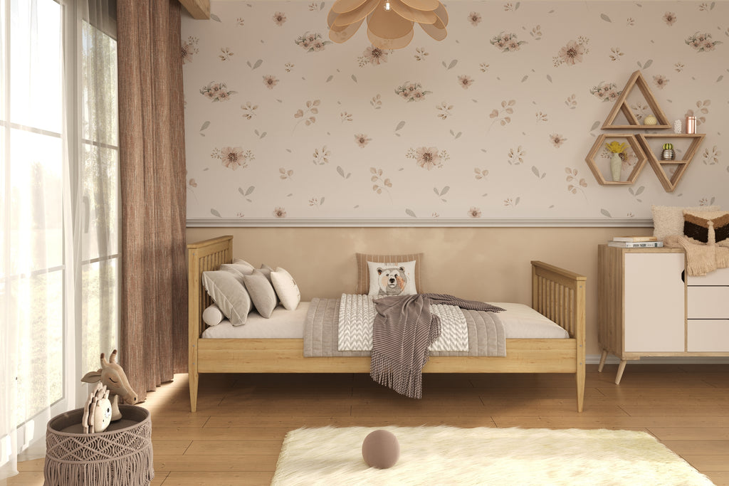 Bed Ignaæ naturalne nielakierowane with a coconut mattress 160x80