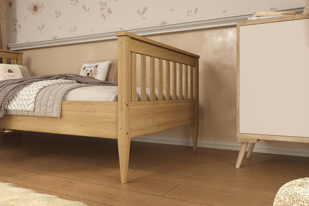 Bed Ignaæ naturalne nielakierowane with a coconut mattress 160x80