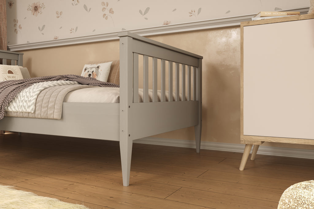 Bed Ignaæ szare with a latex mattress 180x90