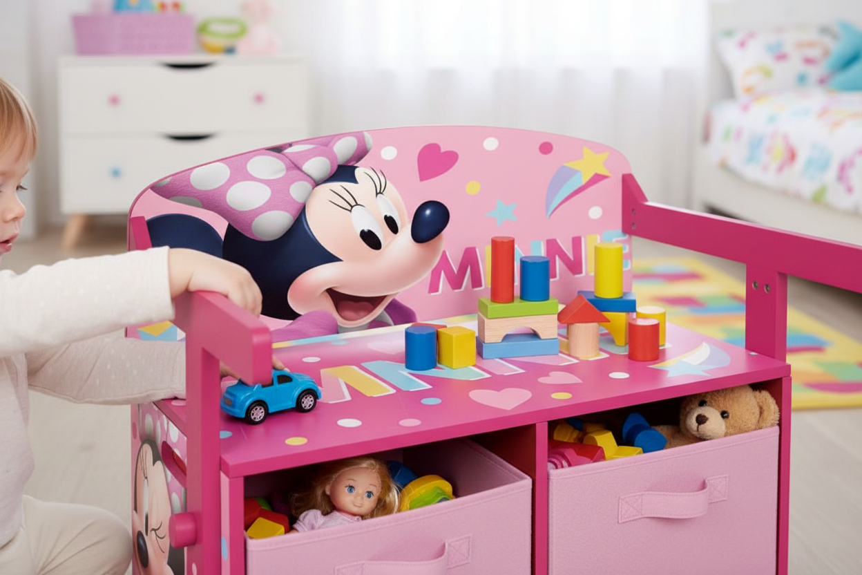 Dettaglio cassettoni con giocattoli