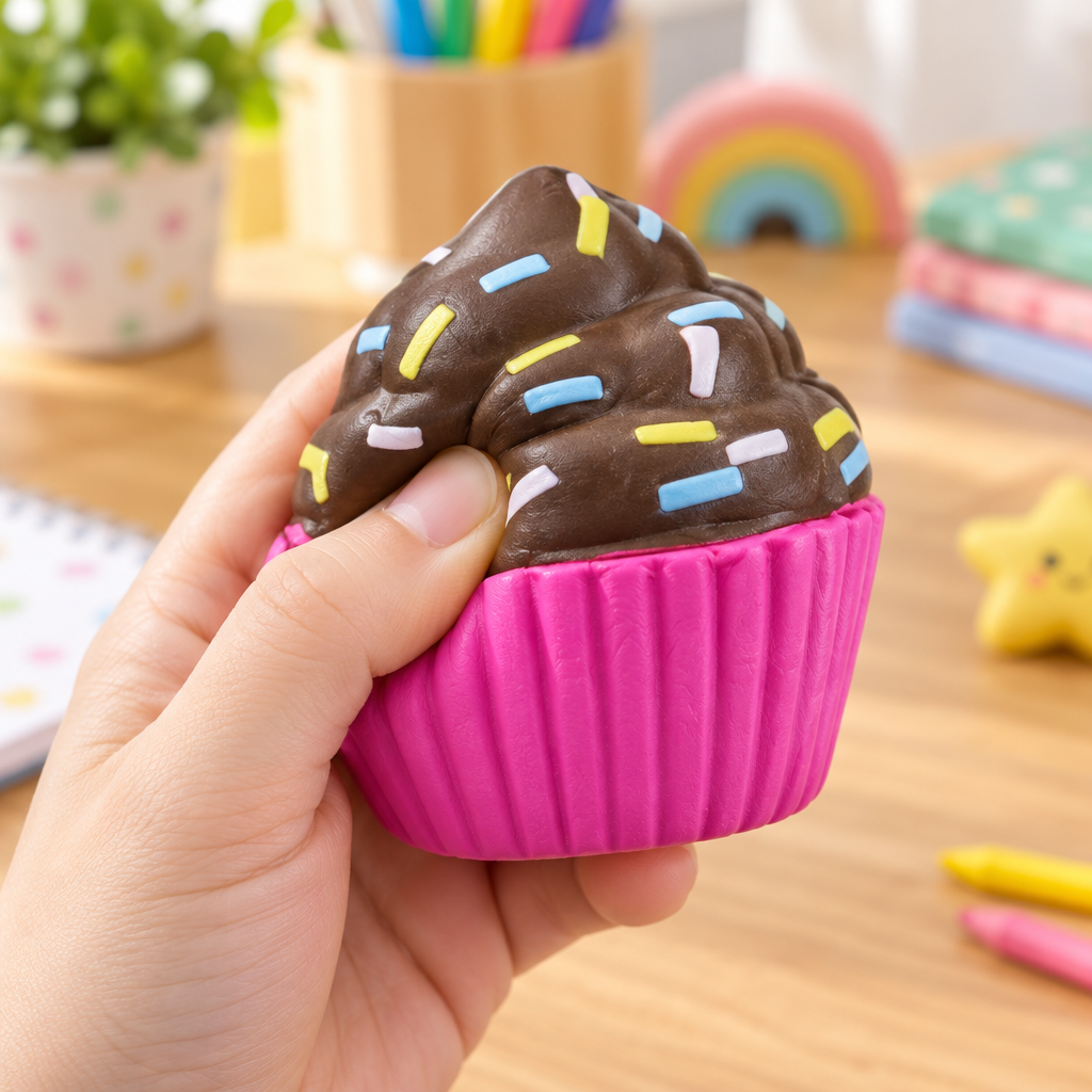 Dettaglio del cupcake tenuto in mano