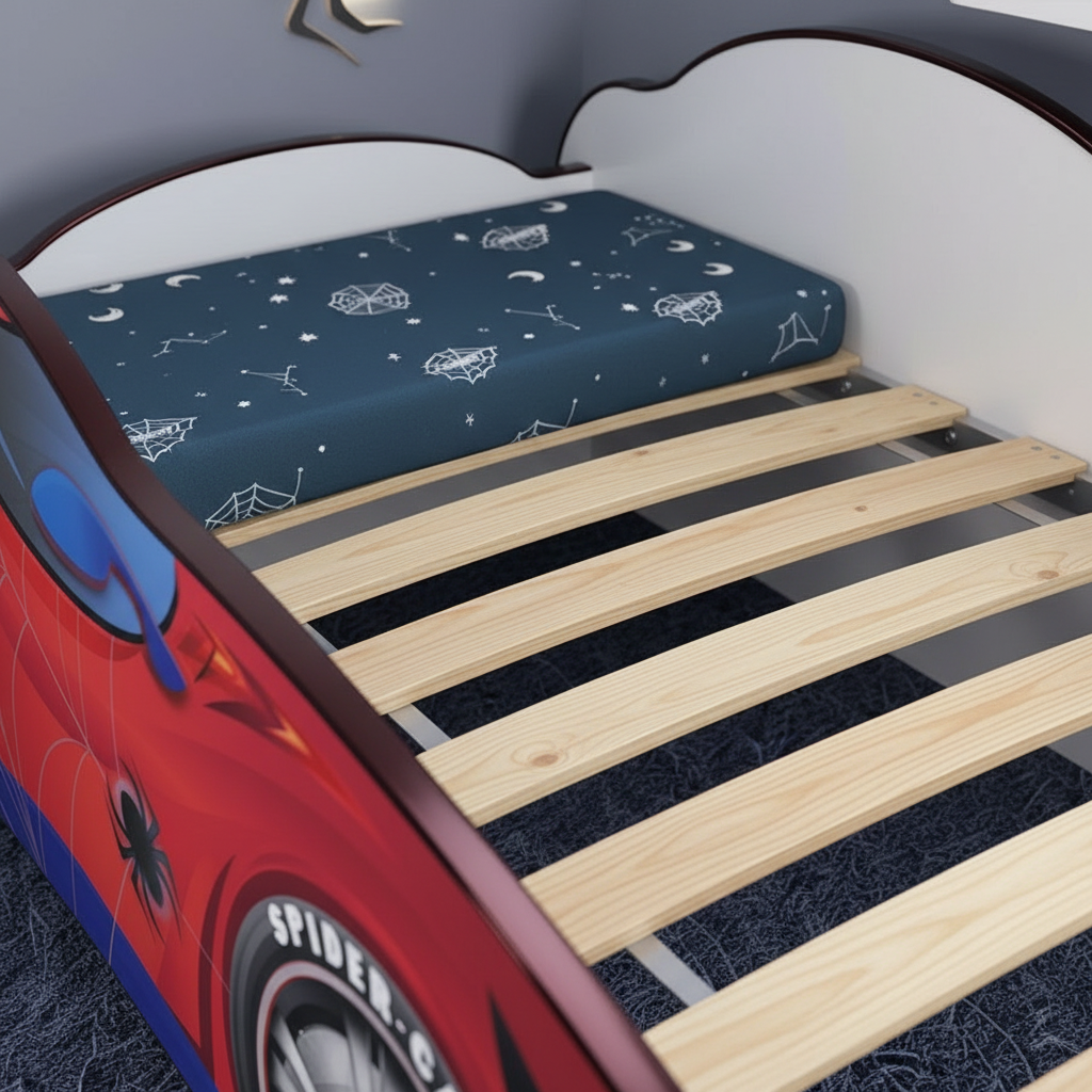 Dettaglio doghe in legno e materasso