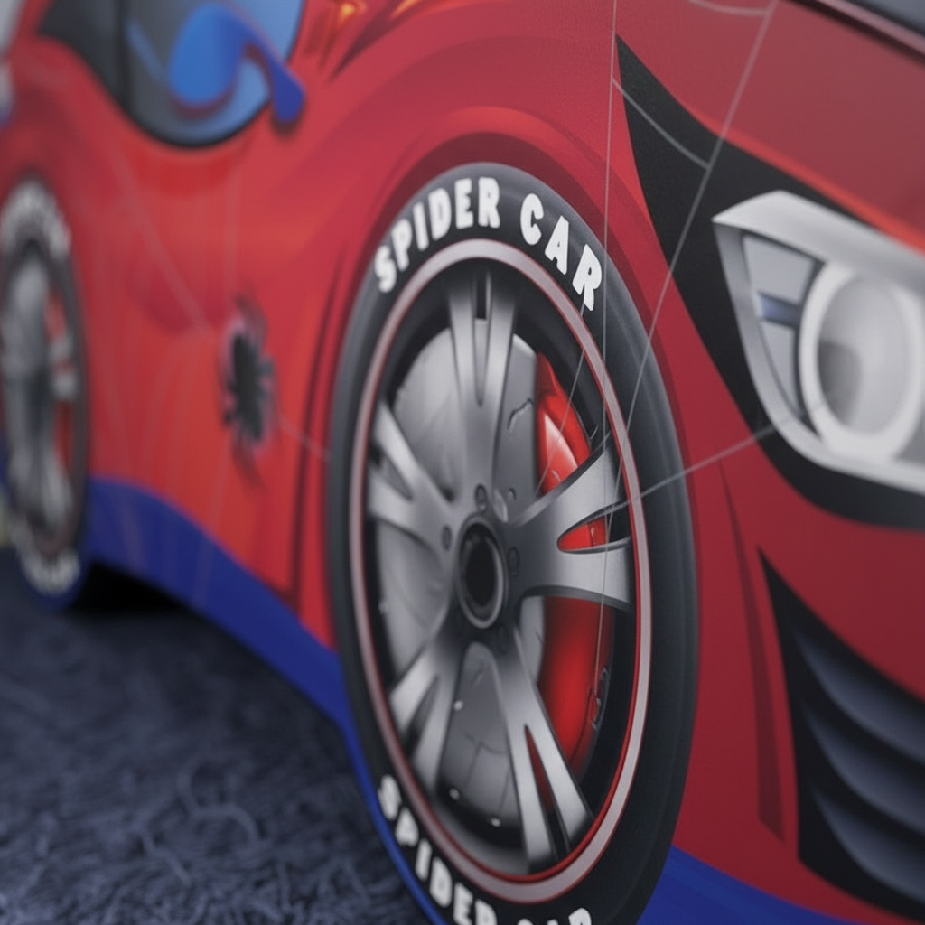 Dettaglio grafica Spiderman e ragnatele