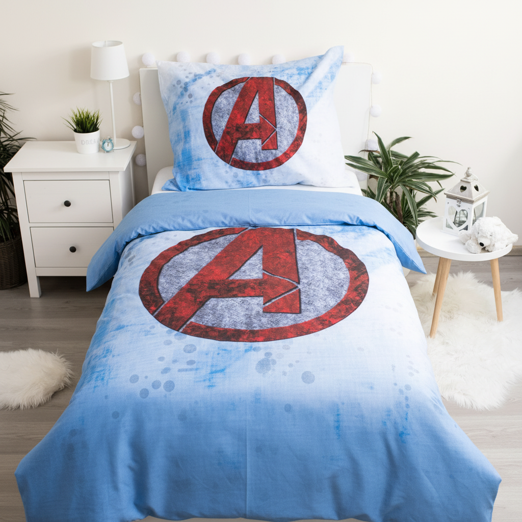 Dettaglio set Avengers doubleface cotone