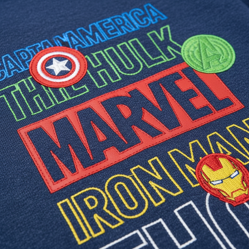 Dettaglio tuta Marvel