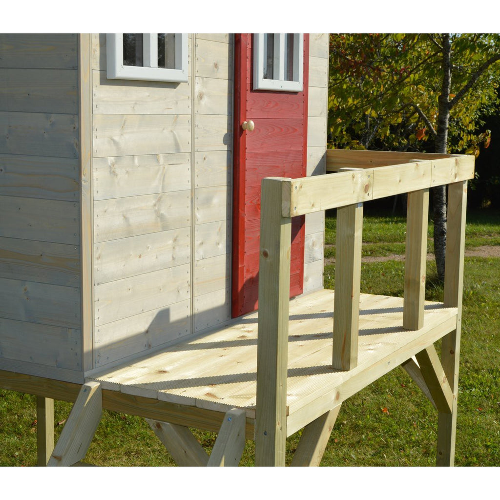 Casetta in Legno per Bambini M24 con Altalena e Scivolo - My Lodge Red