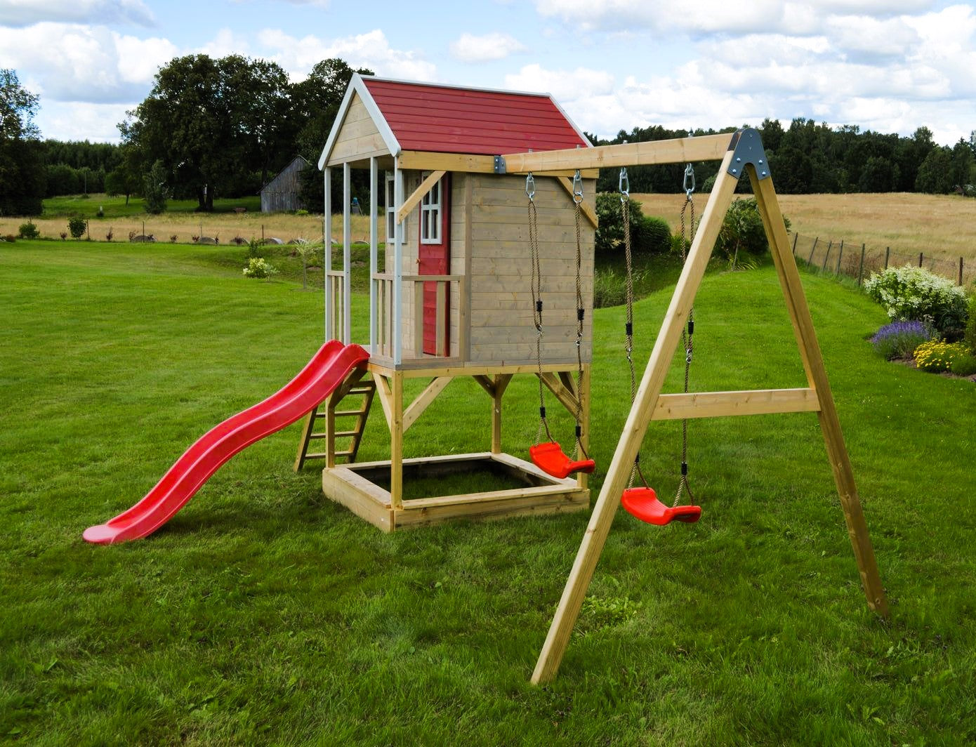 Casetta da Giardino Nordic Adventure M30R con Altalene e Scivolo - Cod. M30R